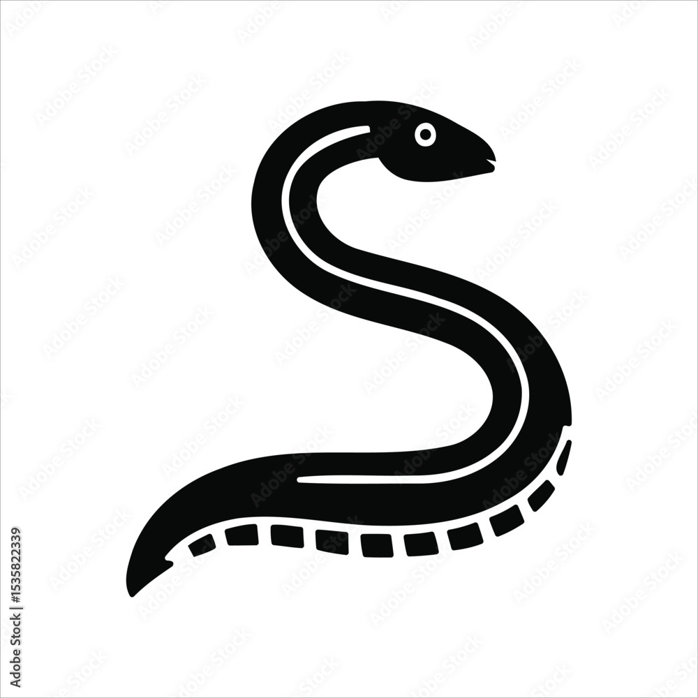 Fototapeta premium Snake Silhouette Vector Graphic