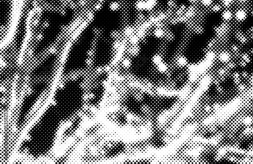 A festive halftone pattern with a duotone effect, featuring grainy texture and circular dots for a