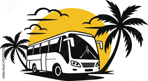 Tropical Vacation Bus Tour Palm Trees, Sunset, and Island Adventures