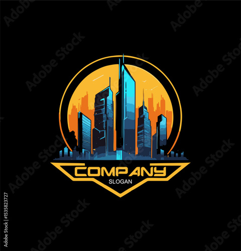 Abstract Skyline logo design template. Editable and ready to use.