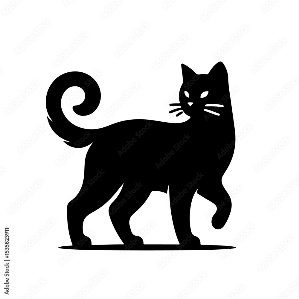 Obraz premium Black Cat Silhouette