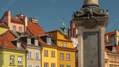 Wallpaper Mural sunny day warsaw city center famous old town exterior monument square panorama timelapse 4k poland Torontodigital.ca