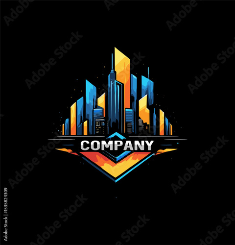 Abstract Skyline logo design template. Editable and ready to use.