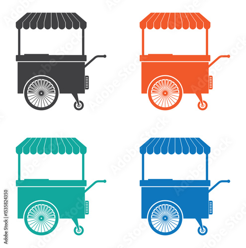 Ice cream food push cart  icon