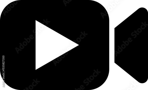 Video icon. Video camera, movie icon isolated on transparent background. Video production, streaming, editing, filming vector symbol. Perfect for media, entertainment, and broadcasting design.