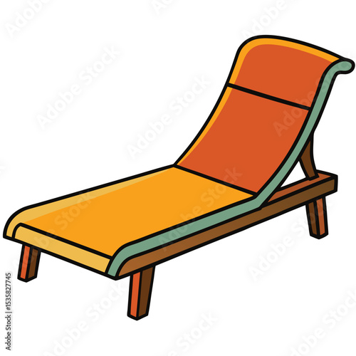 chaise longue on white background
