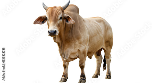Indian Bull standing isolated on transparent background, Bull PNG 