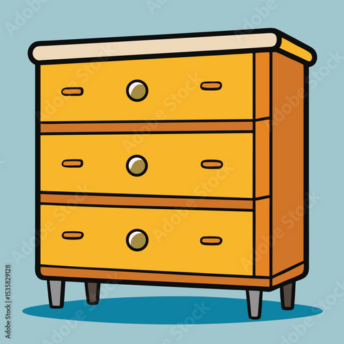 wooden chest of drawers isolated