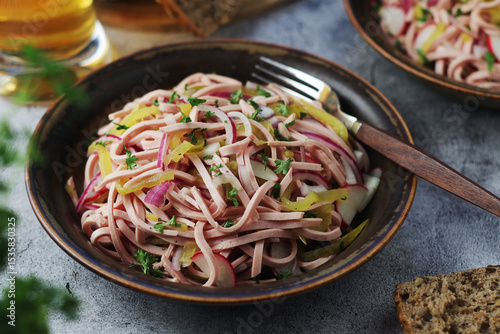 Traditional German dish - Wurst salad