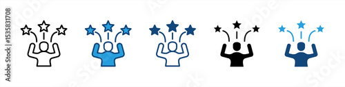 Confidence icon sheet multiple style collection
