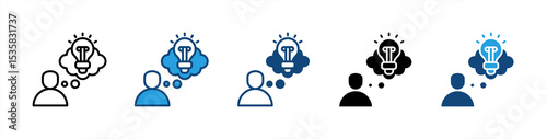 Creative Thinking icon sheet multiple style collection