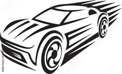 luxury limousine silhouette vector graphic, polygonal art