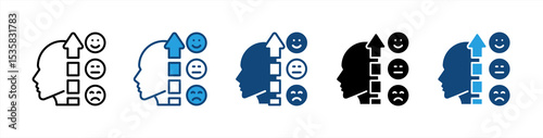 Emotional Intelligence icon sheet multiple style collection