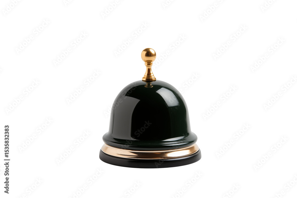 Elegant Green Reception Bell: Service Bell Detail on transparent background png Elegant Green Reception Bell: Service Bell Detail on transparent background png