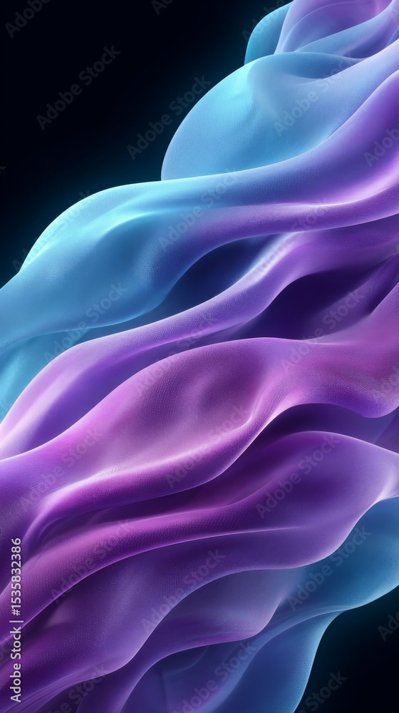 Obraz premium Colorful flowing waves create a vibrant abstract visual experience in digital design