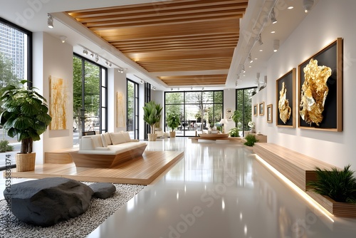 Modern art gallery with luxury interior high resolution photo © Diganto