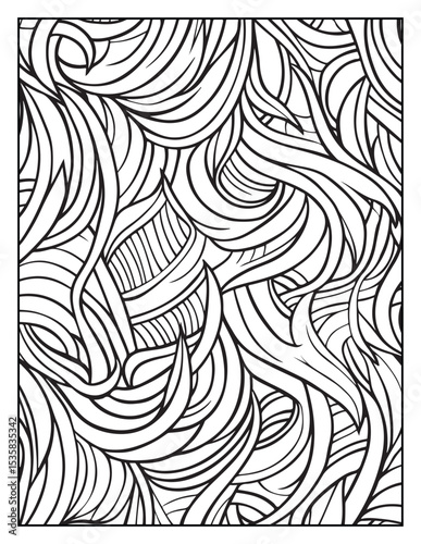 Mindful Patterns Coloring Pages For Adults & Teens,  black and white, line art, illustration, bold and easy coloring page, bold & easy coloring book, stress relief ,coloring book, coloring page