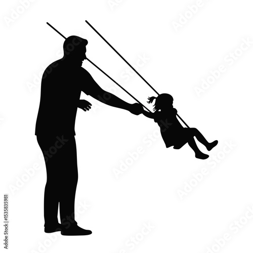 Father Swinging Daughter by Hands, Flat Icon