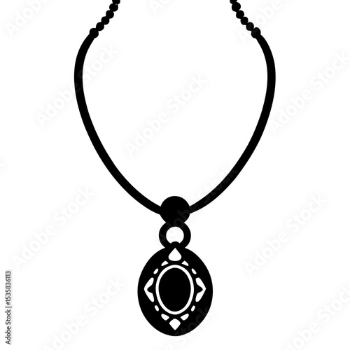 silver necklace isolated on white background