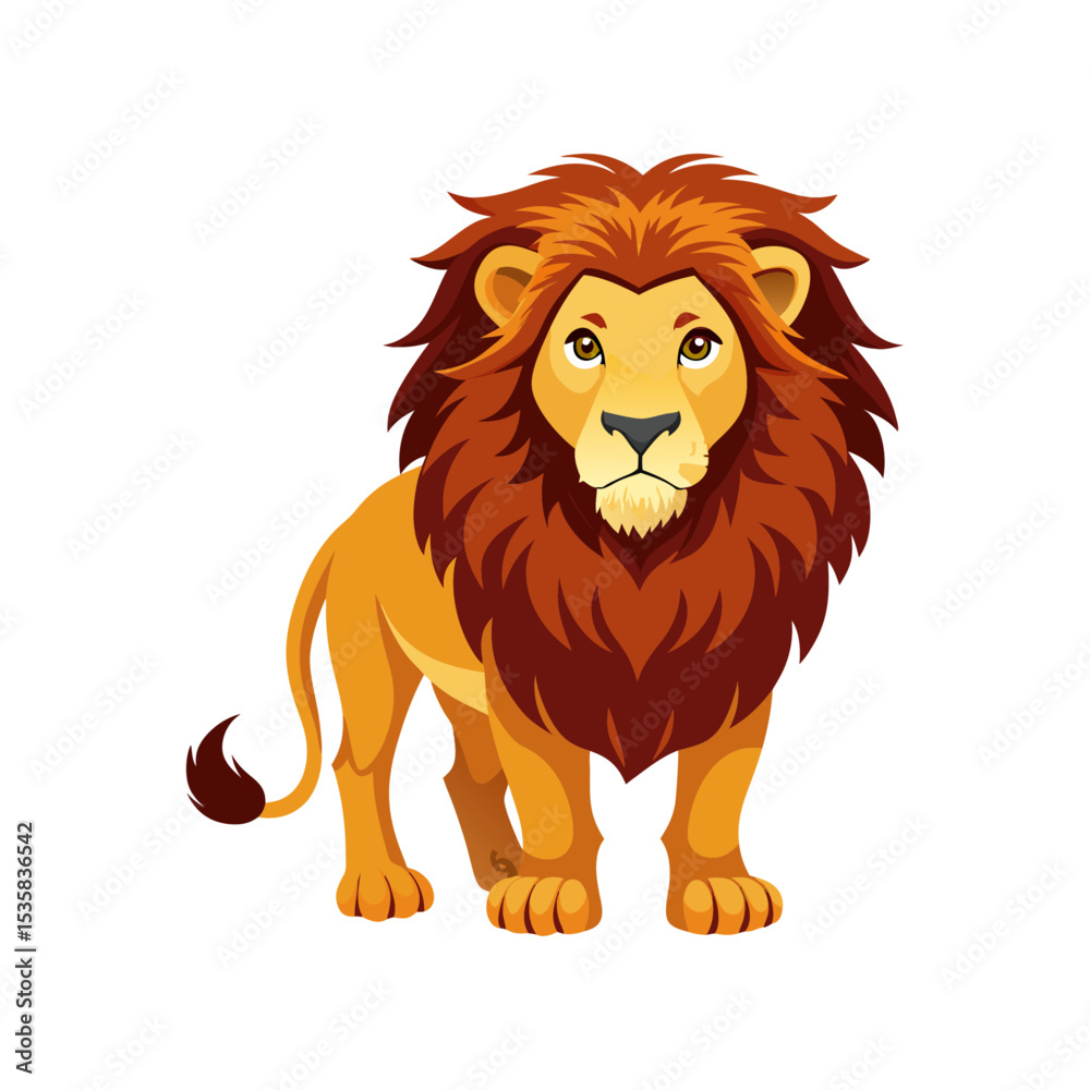 Fototapeta premium Set of Lion Head Vector Illustrations – Roaring and Stylized Wild Animal Emblems