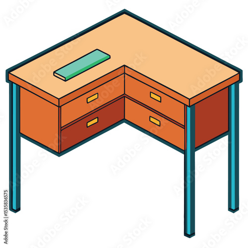vector illustration of desk