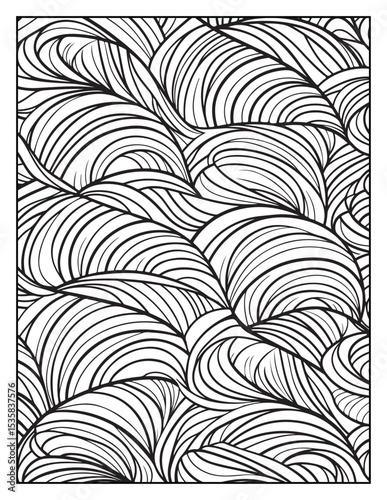 Mindful Patterns Coloring Pages For Adults & Teens,  black and white, line art, illustration, bold and easy coloring page, bold & easy coloring book, stress relief ,coloring book, coloring page