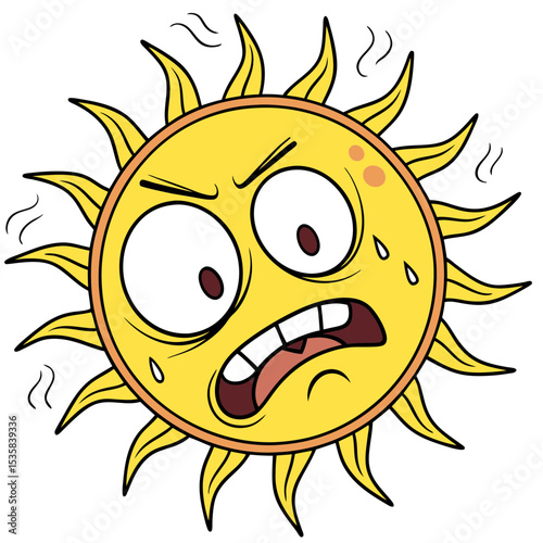 The Cartoon Sun Is Overheated and Visibly Stressed