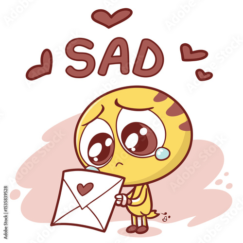 A Feeling of Sadness and Loneliness Cartoon Character