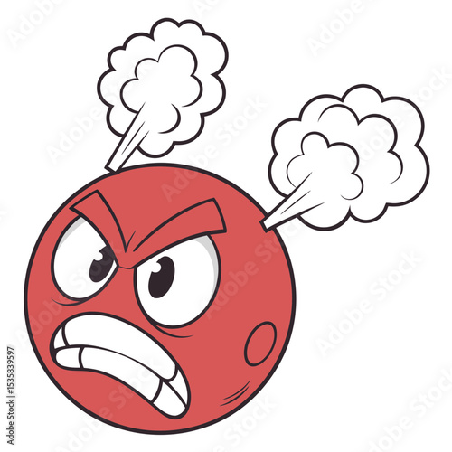 An Angry Red Face With Steam Coming Out
