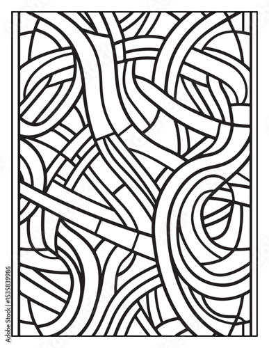 Mindful Patterns Coloring Pages For Adults & Teens,  black and white, line art, illustration, bold and easy coloring page, bold & easy coloring book, stress relief ,coloring book, coloring page