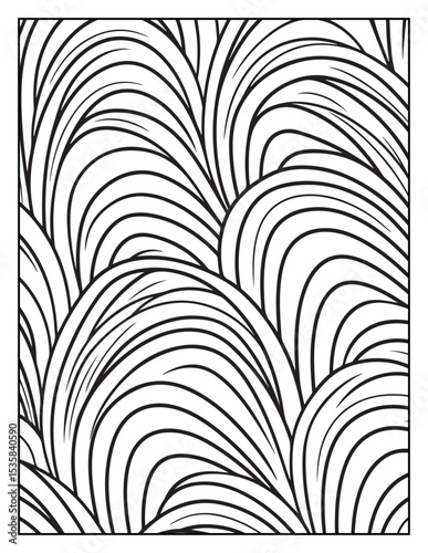 Mindful Patterns Coloring Pages For Adults & Teens,  black and white, line art, illustration, bold and easy coloring page, bold & easy coloring book, stress relief ,coloring book, coloring page