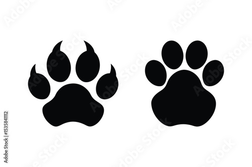 Cat Paws Silhouette Vector Illustration.