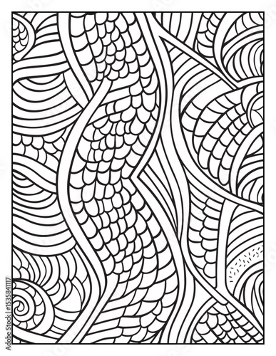 Mindful Patterns Coloring Pages For Adults & Teens,  black and white, line art, illustration, bold and easy coloring page, bold & easy coloring book, stress relief ,coloring book, coloring page