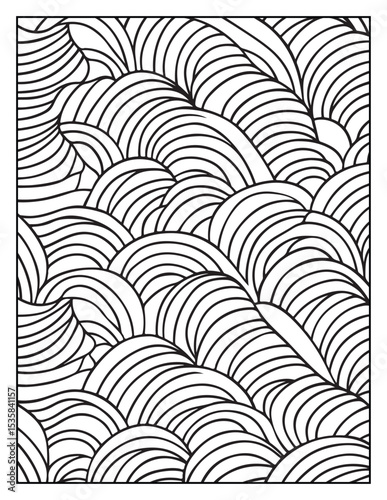 Mindful Patterns Coloring Pages For Adults & Teens,  black and white, line art, illustration, bold and easy coloring page, bold & easy coloring book, stress relief ,coloring book, coloring page