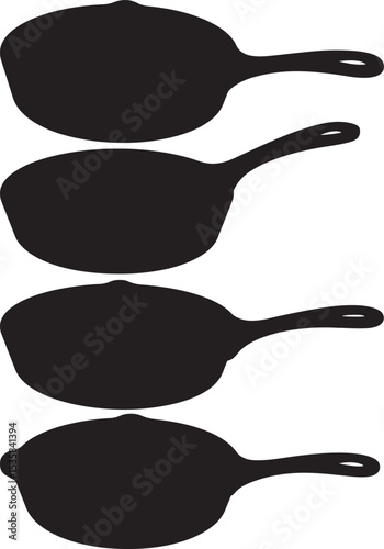 Cast Iron Frying Pan icon vector illustration