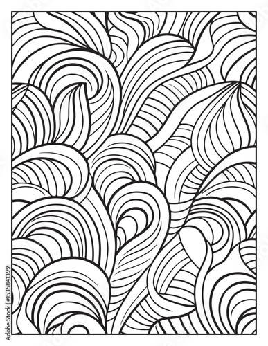 Mindful Patterns Coloring Pages For Adults & Teens,  black and white, line art, illustration, bold and easy coloring page, bold & easy coloring book, stress relief ,coloring book, coloring page