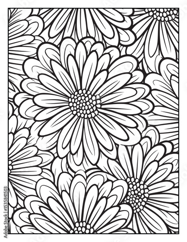 Mindful Patterns Coloring Pages For Adults & Teens,  black and white, line art, illustration, bold and easy coloring page, bold & easy coloring book, stress relief ,coloring book, coloring page