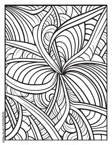 Mindful Patterns Coloring Pages For Adults & Teens,  black and white, line art, illustration, bold and easy coloring page, bold & easy coloring book, stress relief ,coloring book, coloring page