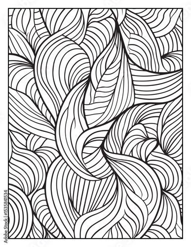 Mindful Patterns Coloring Pages For Adults & Teens,  black and white, line art, illustration, bold and easy coloring page, bold & easy coloring book, stress relief ,coloring book, coloring page