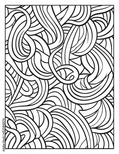 Mindful Patterns Coloring Pages For Adults & Teens,  black and white, line art, illustration, bold and easy coloring page, bold & easy coloring book, stress relief ,coloring book, coloring page