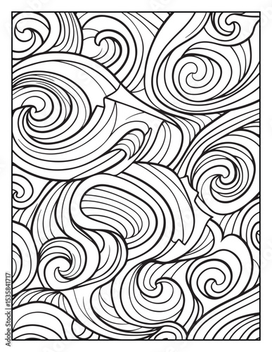 Mindful Patterns Coloring Pages For Adults & Teens,  black and white, line art, illustration, bold and easy coloring page, bold & easy coloring book, stress relief ,coloring book, coloring page