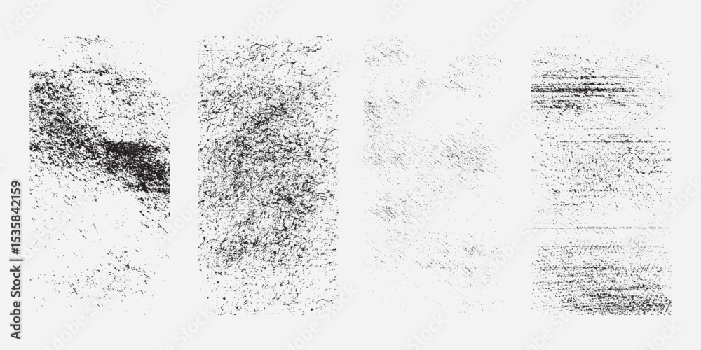 Fototapeta premium set stamp with grunge effect. Old damage Dirty grainy and scratches. Set of different distressed black grain texture. Distress overlay vector illisthion