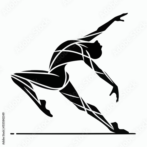 Illustration of a dynamic dancer in motion, capturing the essence of athleticism and artistic expression
