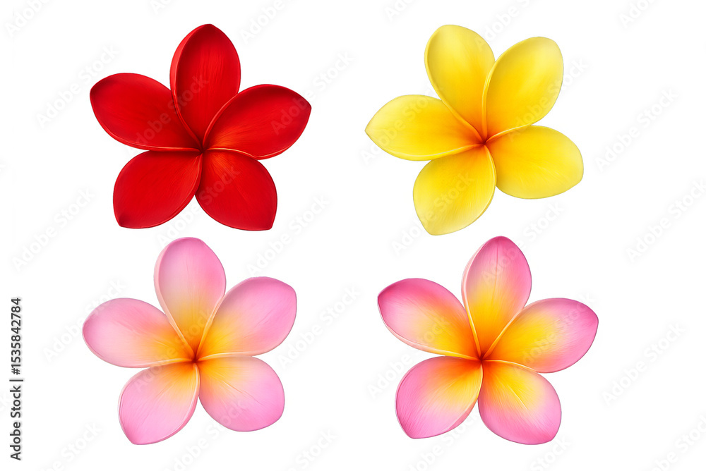 Naklejka premium Flowers red ,yellow ,pink isolated 