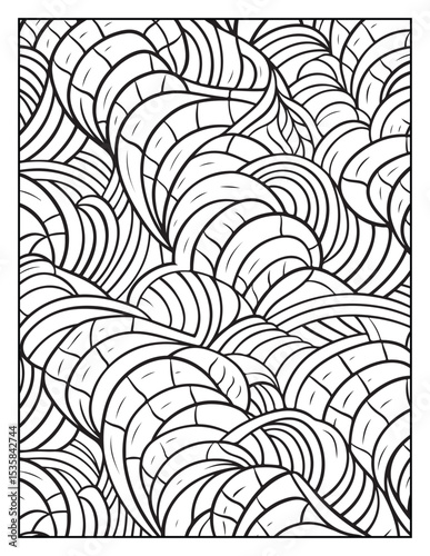 Mindful Patterns Coloring Pages For Adults & Teens,  black and white, line art, illustration, bold and easy coloring page, bold & easy coloring book, stress relief ,coloring book, coloring page