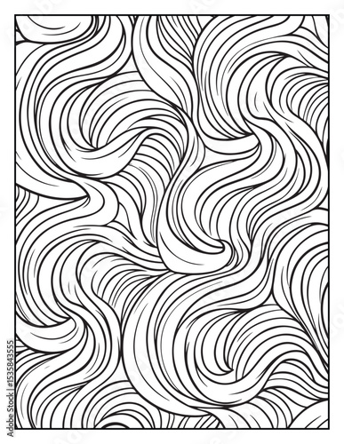 Mindful Patterns Coloring Pages For Adults & Teens,  black and white, line art, illustration, bold and easy coloring page, bold & easy coloring book, stress relief ,coloring book, coloring page