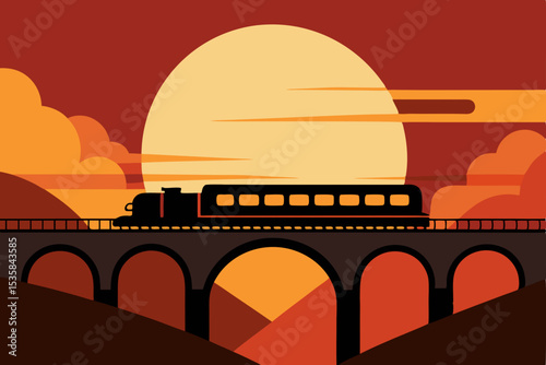An ancient stone arch bridge spans the river at sunset, a timeless landmark within the historic city architecture