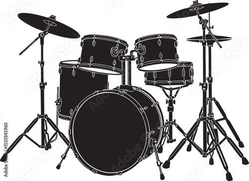 Drum Kit Set icon vector illustration