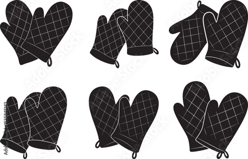 Kitchen Hand Gloves icon vector illustration