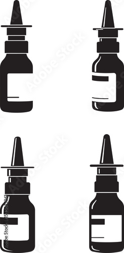 Nasal Spray Bottle icon vector illustration